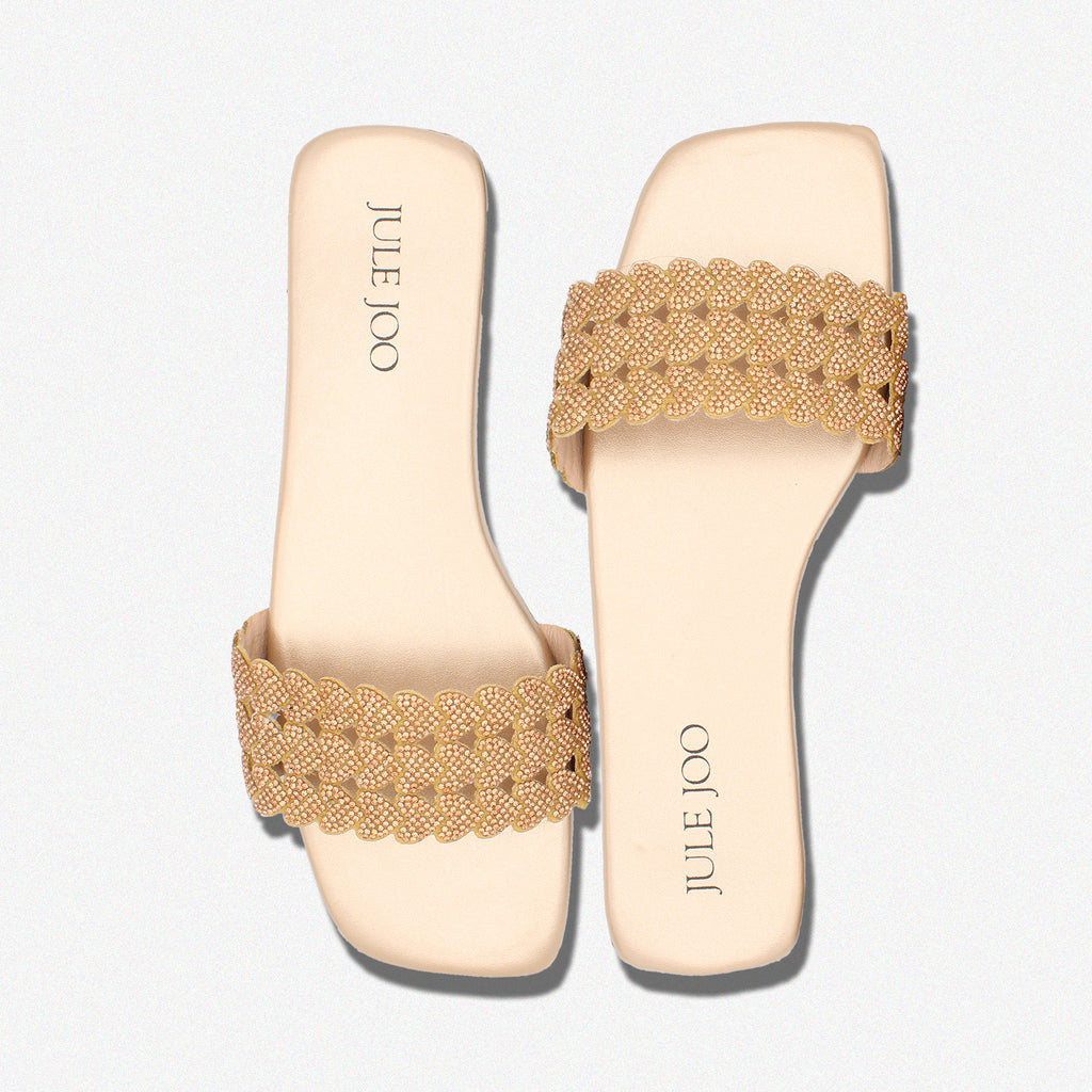 Golden Braided Crystal Slide