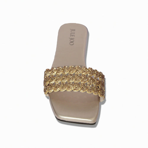 Golden Braided Crystal Slide