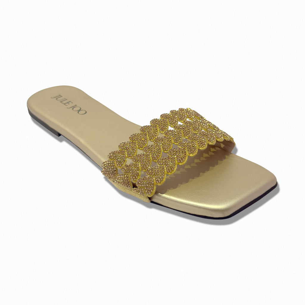 Golden Braided Crystal Slide
