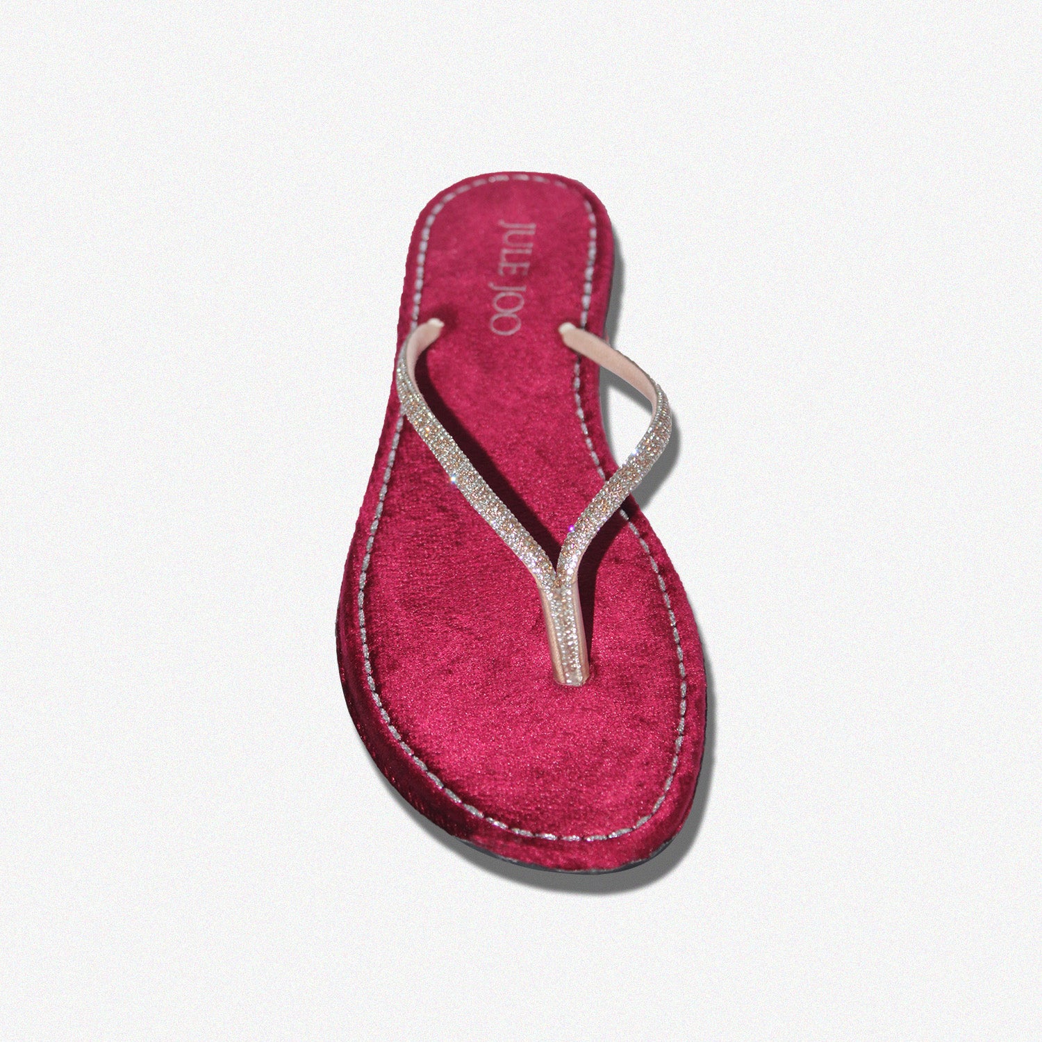 Velvet Red Crystal Flip-Flop